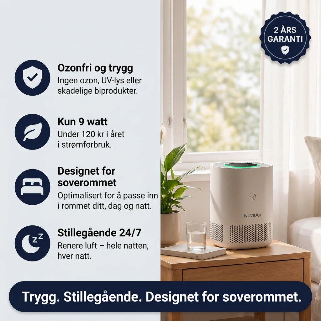 NovaAir™ – Soverommets luftrenser for allergikere