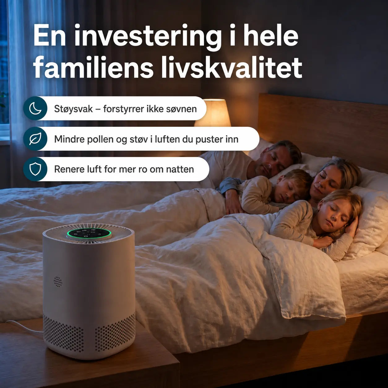 ArcticAir™ – Soverommets luftrenser for allergikere